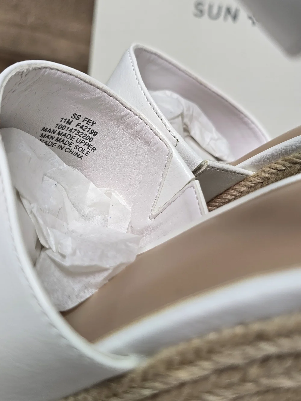 Sun + Stone white leather